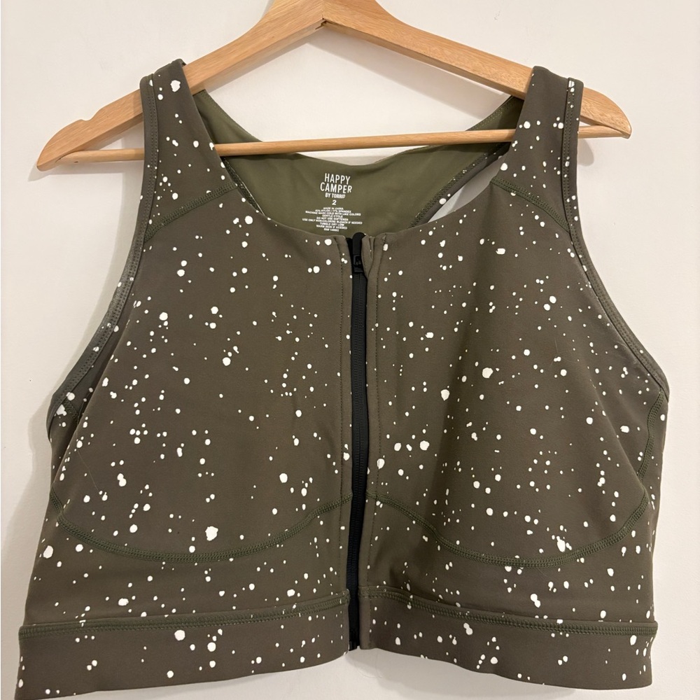 Torrid Olive Green Sports Bra with White Speckles